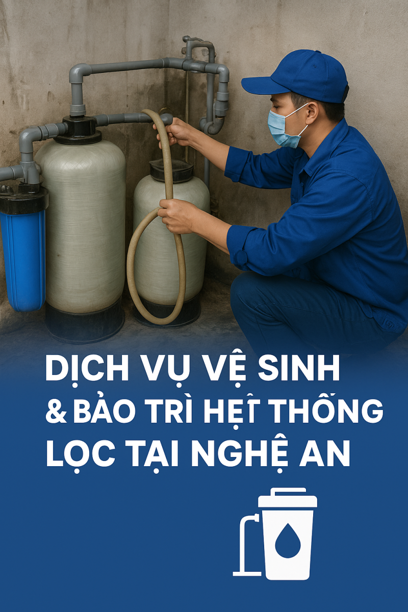 Dịch vụ vệ sinh, sục rửa đường ống và bảo trì hệ thống lọc ở Nghệ An