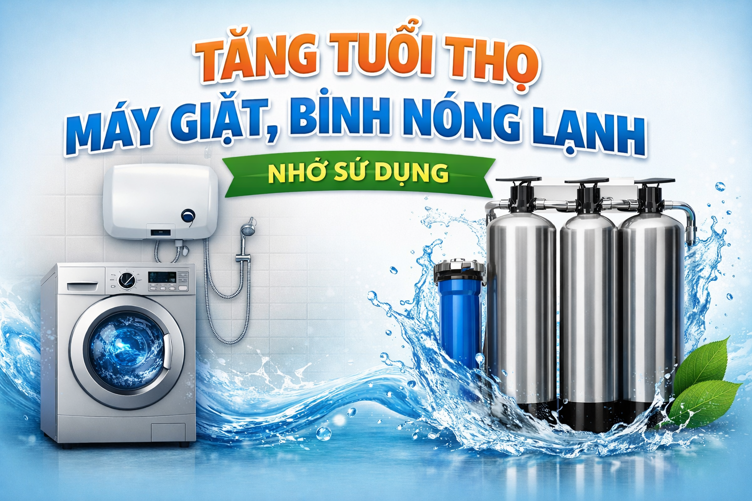 Tăng Tuổi Thọ Máy Giặt, Bình Nóng Lạnh Nhờ Sử Dụng Nước Đã Qua Lọc