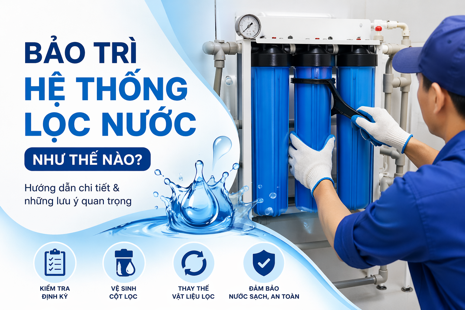 Bảo trì hệ thống lọc nước như thế nào để luôn hoạt động hiệu quả?