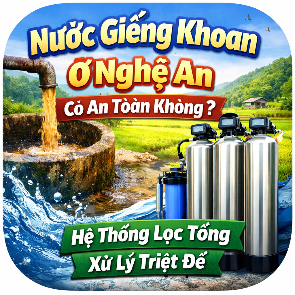 Nước giếng khoan ở Nghệ An có an toàn không? Hệ thống lọc tổng giúp xử lý triệt để