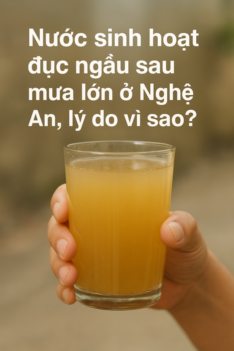Nước sinh hoạt đục ngầu sau mưa lớn ở Nghệ An, lý do vì sao?