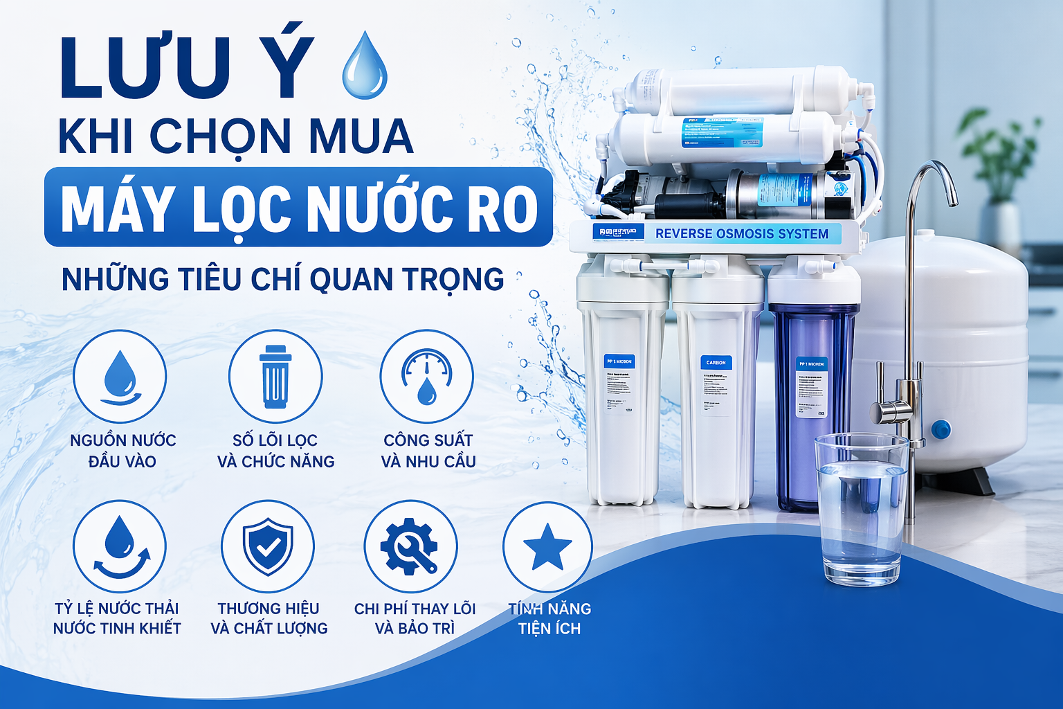 Lưu ý khi chọn mua máy lọc nước RO – Những tiêu chí quan trọng bạn cần biết