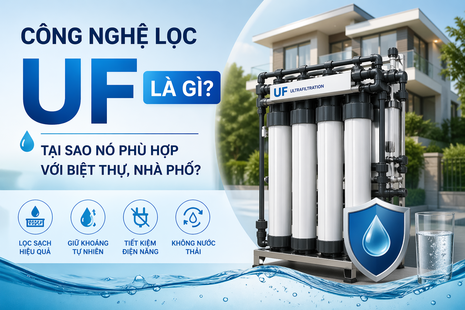 Công nghệ lọc UF là gì? Tại sao nó phù hợp với biệt thự, nhà phố?