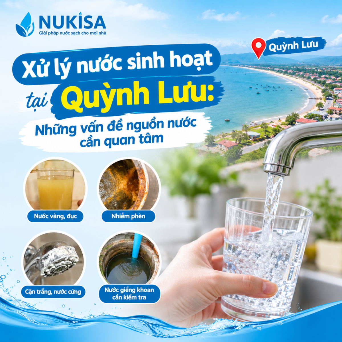 Xử lý nước sinh hoạt tại Quỳnh Lưu: Những vấn đề nguồn nước cần quan tâm