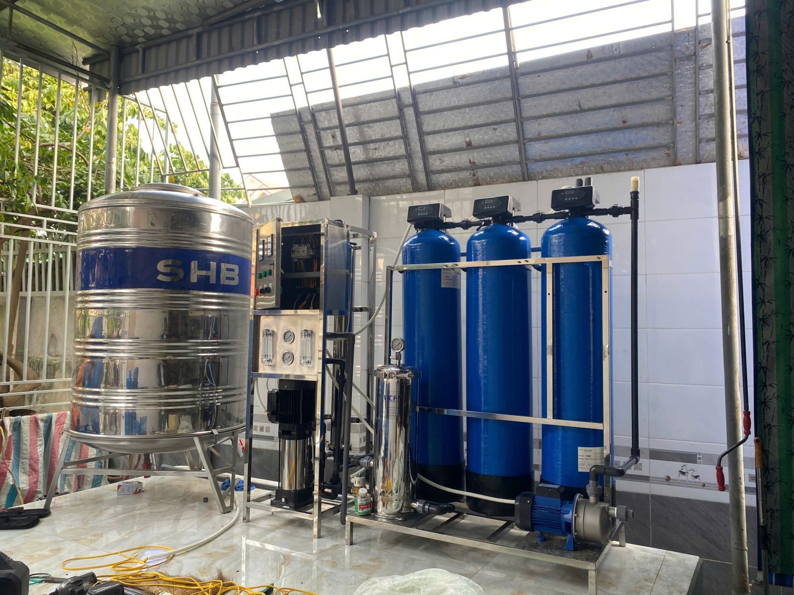 lắp đặt hệ thống lọc tinh khiết 500L cho gia đình ở Diễn Kim