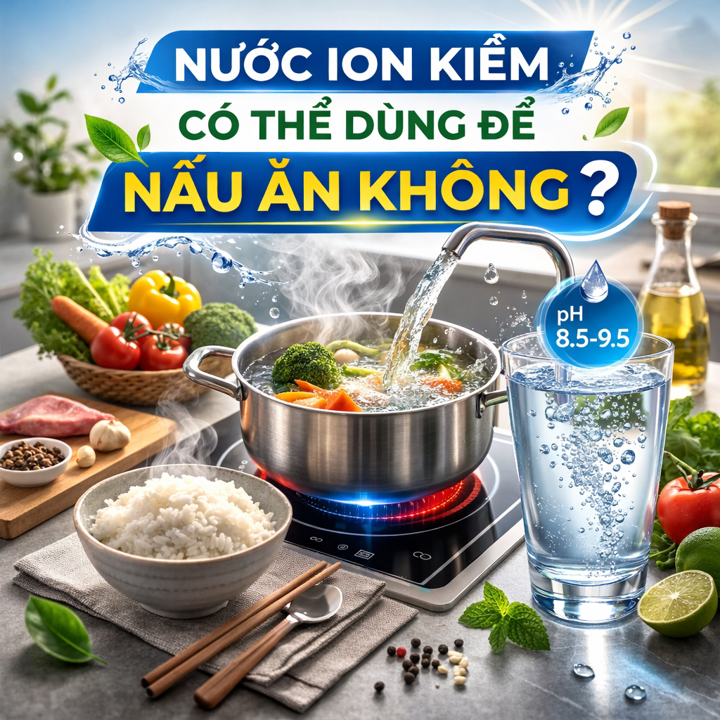 Nước ion kiềm có thể dùng để nấu ăn không?