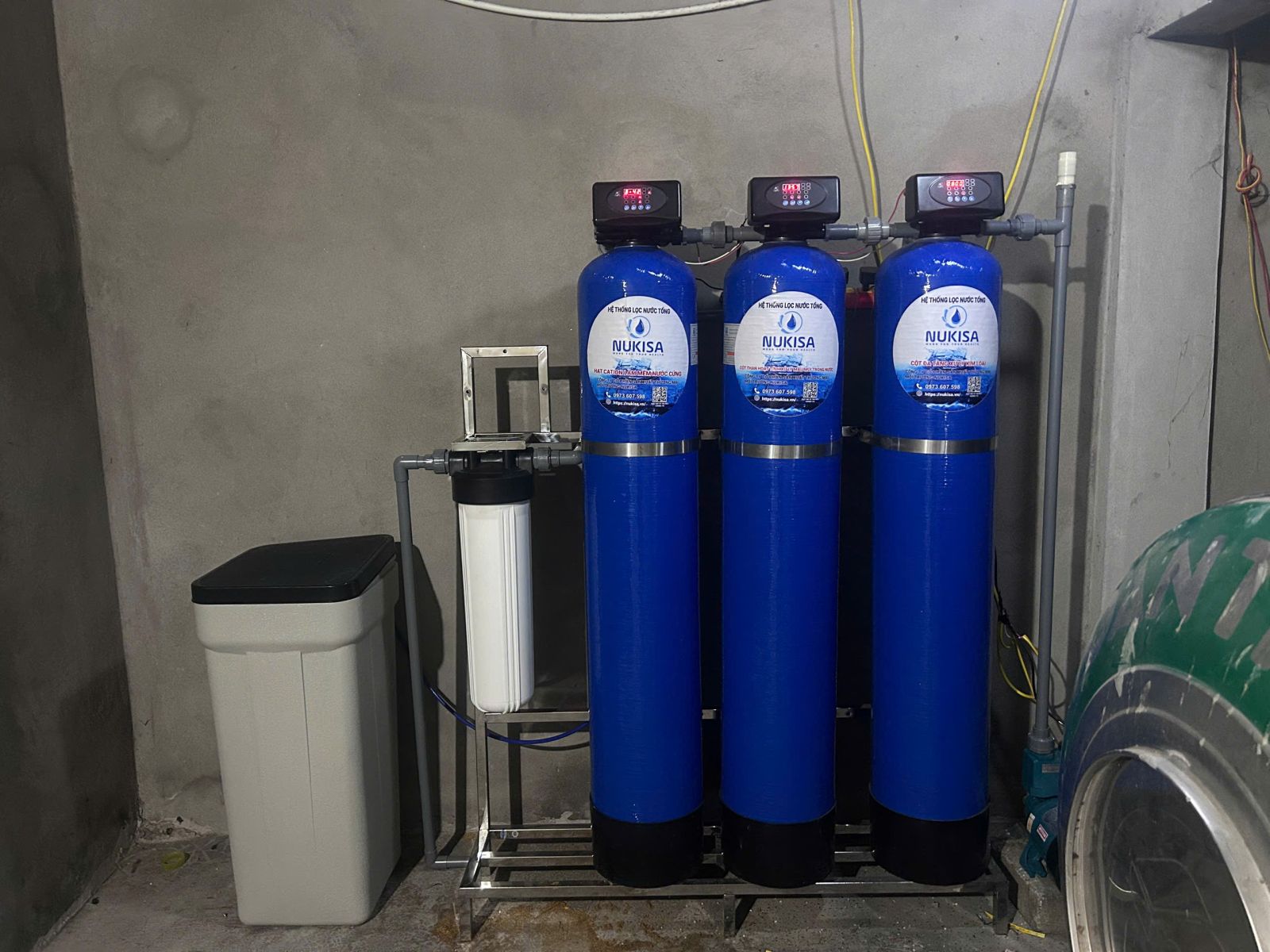 Lắp đặt hệ thống lọc tổng 3 cột van tự động cho gia đình bà Hồng tại Nghi Xuân - Hà Tĩnh